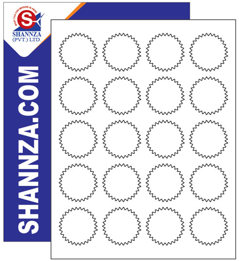 3/4 Printable Star Labels - By the Sheet in 25 Materials